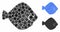 Flounder Fish Mosaic Icon of Round Dots