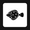 Flounder icon, simple style