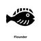 Flounder icon vector isolated on white background, logo concept