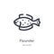 flounder outline icon. isolated line vector illustration from animals collection. editable thin stroke flounder icon on white