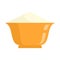 Flour bowl icon flat isolated vector