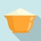 Flour bowl icon, flat style