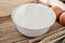 Flour in ceramic bowl