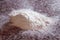 Flour on ceramic table