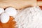 Flour eggs rolling pin