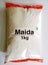 Flour or Maida one kilogram or kg in transparent packet for sale