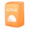 Flour paper package icon, cartoon style