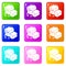 Flour production icons set 9 color collection