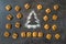 Flour Silhouette Christmas Tree with cookies digits 2019 on dark