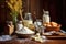 flour, sugar, and butter ingredients on wooden table