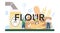 Flour typographic header. Modern grain processing industrial factory