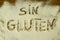 Flour with writted word SIN GLUTEN