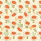 Flourish seamless drawn pattern Camomiles delicate texture Daisy Bright background with spring flowers