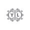 Flourish Swirl Logo Letter YL Minimalist emblem