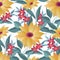 Flourish tiled pattern. Abstract floral background. Flowers