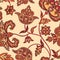 Flourish tiled pattern. Floral oriental ethnic background