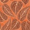 Flourish tiled pattern. Floral retro background. Curved tree bra
