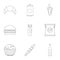 Floury icons set, outline style