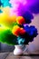 A flow of colorful smoke generative ai