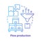 Flow production blue concept icon. Continuous-flow manufacturing idea thin line illustration. Production process