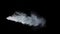 Flow of white smoke on an isolated black studio background