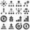 Flowchart management vector icons set