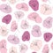 Flower in abstract pink colored shapes. Minimal botanical seamless pattern. Simple repeating pattern. Pastel colors