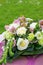 Flower arragement with helleborus blossoms