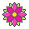 Flower Astra filled outline icon, easter holiday