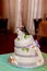 Flower background wedding cake