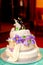 Flower background wedding cake