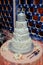 Flower background wedding cake