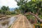 Flower Bamboo bridge and road