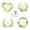 Flower Banners and Tags. Floral Wreath