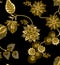 Flower batik and textile leaves