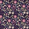 Flower blooming blossom seamless pattern doodle hand drawing