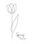 Flower bouquet. Stylized roses outline hand drawing. Present for wedding, birthday.