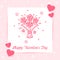 Flower bouquet valentine card love text vector