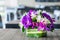 Flower bouquet on wood table