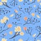 Flower and branch Japanese Pattern Seamless Style