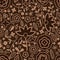 Flower brown color fabric seamless pattern