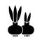 Flower bulbs black glyph icon