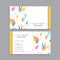 Flower business cards yellow flowers