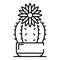 Flower cactus icon, outline style