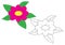 Flower cartoon. Coloring page. Game for children.