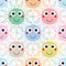 Flower cartoon pastel symmetry seamless pattern