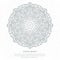 Flower circular background. Mandala. Stylized lace ornament. Indian floral ornament. Beautiful lacy white tablecloth, doily.