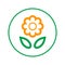 Flower circular line icon. Round sign. Flat style vector symbol.