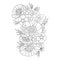 flower cluster drawing, relaxation flower coloring pages for adults, detailed flower coloring pages, detailed flower coloring page