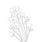 Flower coloring page illustration graphic line art design with leaves drawing blooming petal